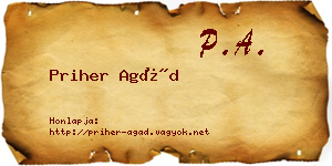 Priher Agád névjegykártya